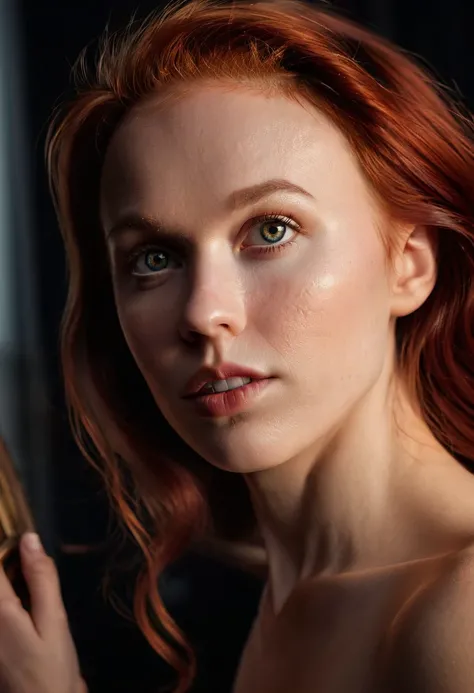 cinematic photo <lora:DollyLittle_SDXL_v2.0:1>    Sven Jonaitis captures ohwx woman tender spirit with cinematic precision. Her gentle gaze draws the viewer in for an intimate connection. Shot on location in his studio using controlled window light and sub...