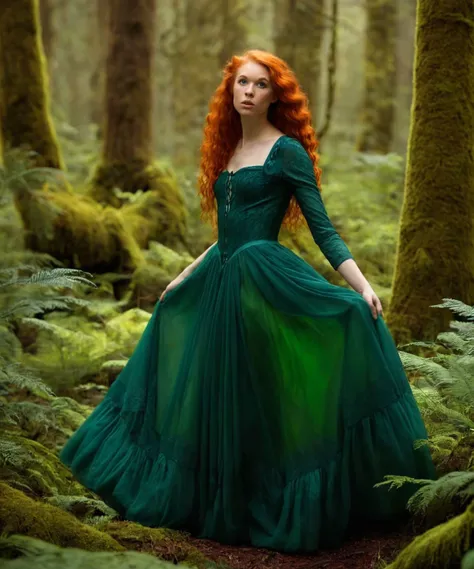 <lora:DollyLittle_SDXL_v1.2-000014:1>  ((ohwx))
incredibly unique photographic output, the redhead woman is captured in a whimsical, enchanting portrait, surrounded by a magical forest. The photograph, taken by the talented artists Annie Leibovitz and Anni...