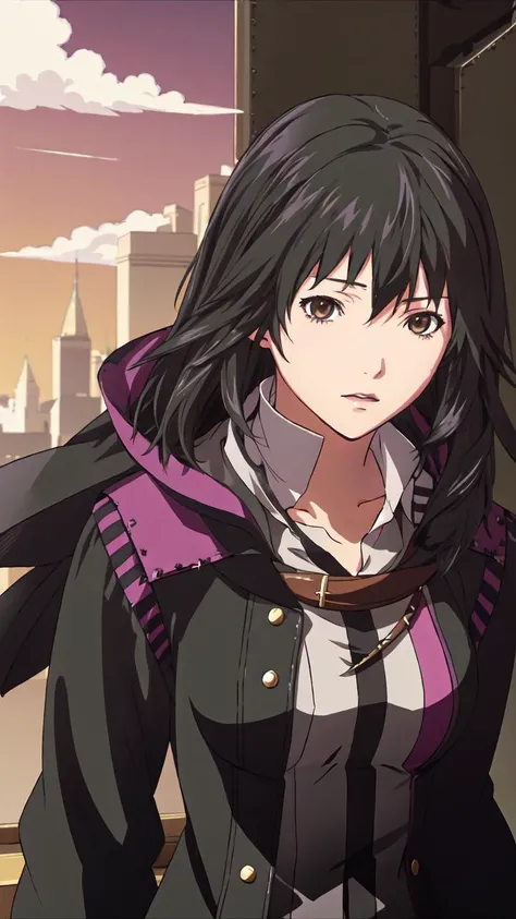 masterpiece, best quality,
solo, vivid color
 <lora:Misaki-002:0.8> 1girl, solo, brown eyes, black hair 
medium hair
(mage outfit, leather stripes, wizard),
 <lora:FE13 Style v2:0.7> FE13, FE13-STYLE, FIRE EMBLEM, FIRE EMBLEM AWAKENING
portrait,