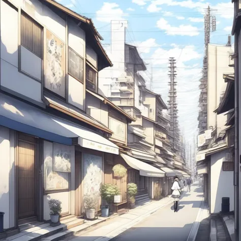 anime street, realistic rendition of Urban Japan (UrbanJapan style:1) <lora:djzUrbanJapan:0.8)