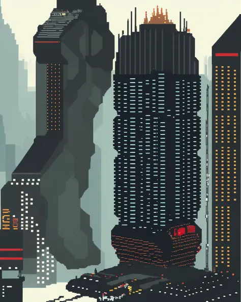 city of blade runner , pixel art