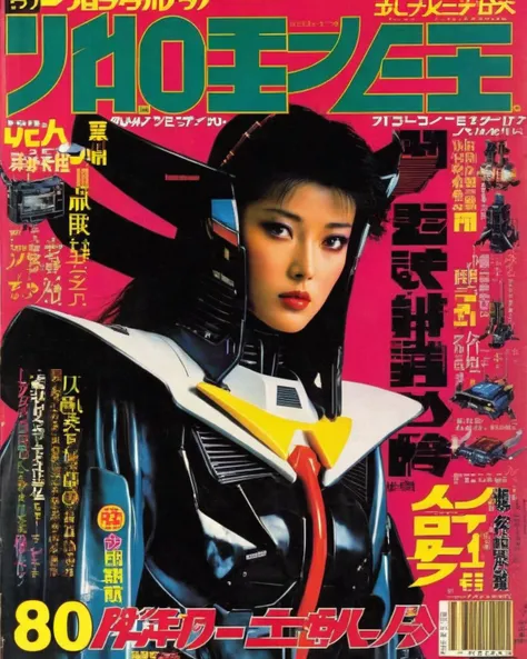 japanese magazine cover 80s, cyberpunk, Retro_Magazine , <lora:Retro_Magazine:0.75>