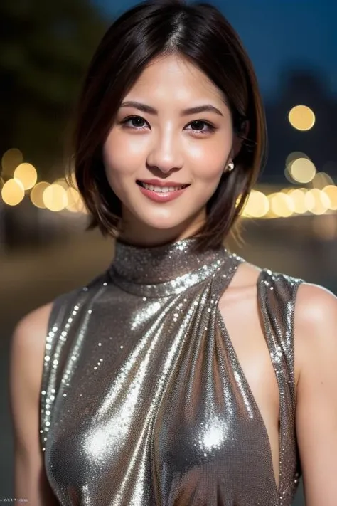 1girl,(wearing a sleeveless glittery evening dress:1.2),(RAW photo, best quality), (realistic, photo-realistic:1.4), masterpiece, an extremely delicate and beautiful, extremely detailed, 2k wallpaper, Amazing, finely detail, extremely detailed CG unity 8k ...