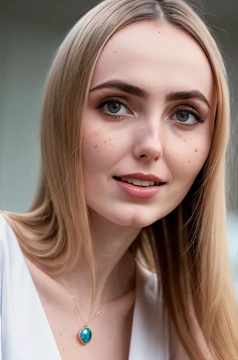 (SiaSiberia), RAW photo, ((close up portrait)), 21yo, blonde_hair, brown_eyes, lips, long_hair, looking_at_viewer, white_tanktop, photo_(medium), photorealistic, realistic, smile, solo, (high detailed skin:1.2), 8k uhd, dslr, cinematic lighting, high quali...