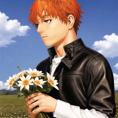 <lora:range_murata2:1>, murata renji, range murata,


1boy, bouquet, brown eyes, brown jacket, day, flower, highres, holding, holding bouquet, jacket, jaw titan, leather, leather jacket, looking at viewer, luguoadeli (weibo5263688910), male focus, maple120...