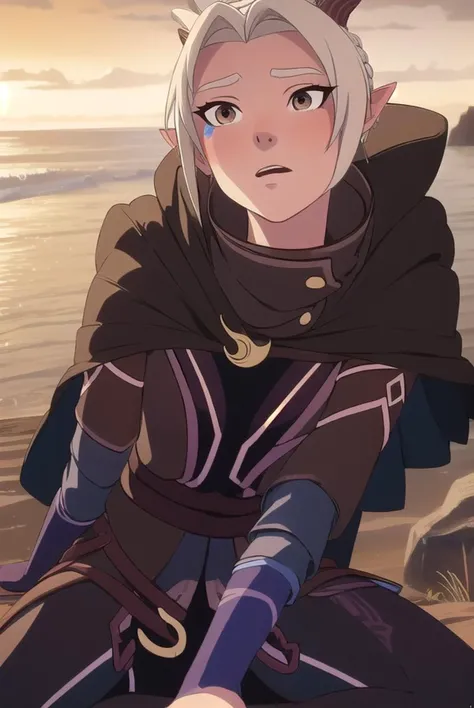 dragonrayla, <lyco:rayla-LYCORIStest:1>,
rayla, blonde hair, pointy ears, horns, ponytail, elf, ahoge, (brown eyes:1.5), facial mark,
BREAK cape, armor,
BREAK looking at viewer,
BREAK outdoors,
BREAK <lora:GoodHands-vanilla:1>, (masterpiece:1.2), best qual...