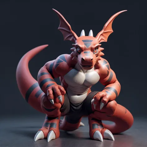 there is a toy of a dragon with a big tail