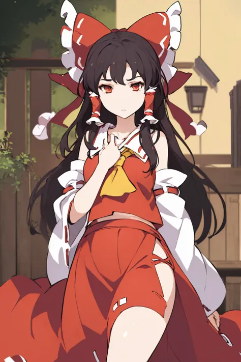 anime girl in red dress with white and red cat ears