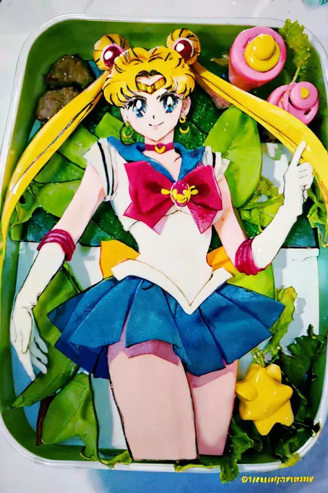 sailor moon cake with a sailor on top of it