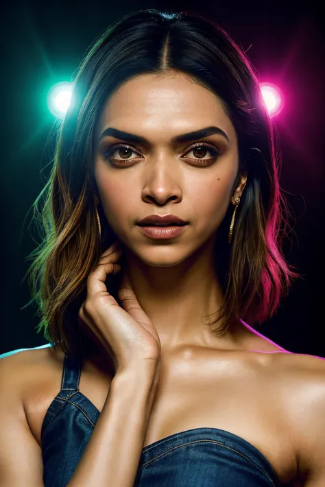 portrait of (deepika padukone:1.2) woman, epic (photo, studio lighting, hard light, sony a7, 50 mm, matte skin, pores, colors, hyperdetailed, hyperrealistic)