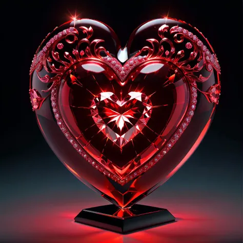 a red heart with a diamond in the middle of it