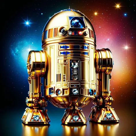 (a photo shot of a ral-bling golden r2d2:1.2),vibrant colors,galaxy background,realistic,highly detailed,lifelike,studio photo,highly detailed,colors,dynamic,cinematic,masterpiece,intricate,hdr