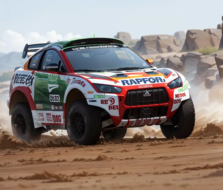 arafor rally car driving on dirt in a desert area