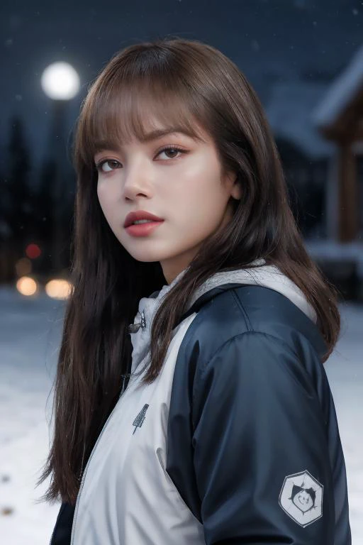 masterpiece, best quality, ultra-detailed, ultra high res, (photorealistic:1.4), raw photo, (realistic:0.2), CG, {4k|8k} HDR, perfect lighting, 1girl, solo, looking at viewer, (winter clothes, padded jacket), outdoor, (snow, snowflakes), night, aurora sky,...