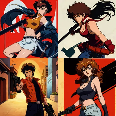 cowboy bebop,holding weapon,aim at viewer,
intricate detail,masterpiece,best quality,hightres,perfect shadow,