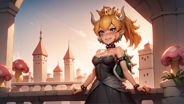 score_9,score_8_up,score_7_up,score_6_up,score_5_up,score_4_up BREAK source_anime,<lora:Princess_Peach_Shiny_Style-000009>,1girl,blush,shiny skin,skinny,outdoors,bloom,pose,city,sunset,bowsette,shirt,skirt,medium breasts,cleavage cutout,