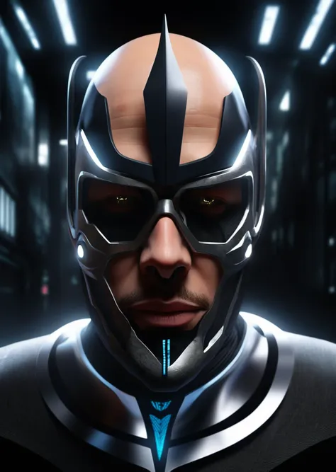 a man with a futuristic face and a futuristic mask , cyb-3d-art<lora:cyb-3d-art_sdxl:1.0>