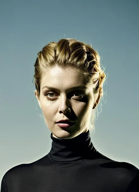 analog style, modelshoot style, A stunning intricate full color portrait of (sks woman:1),wearing a black turtleneck, epic character composition, by ilya kuvshinov, alessio albi, nina masic, sharp focus, natural lighting, subsurface scattering, f2, 35mm, f...