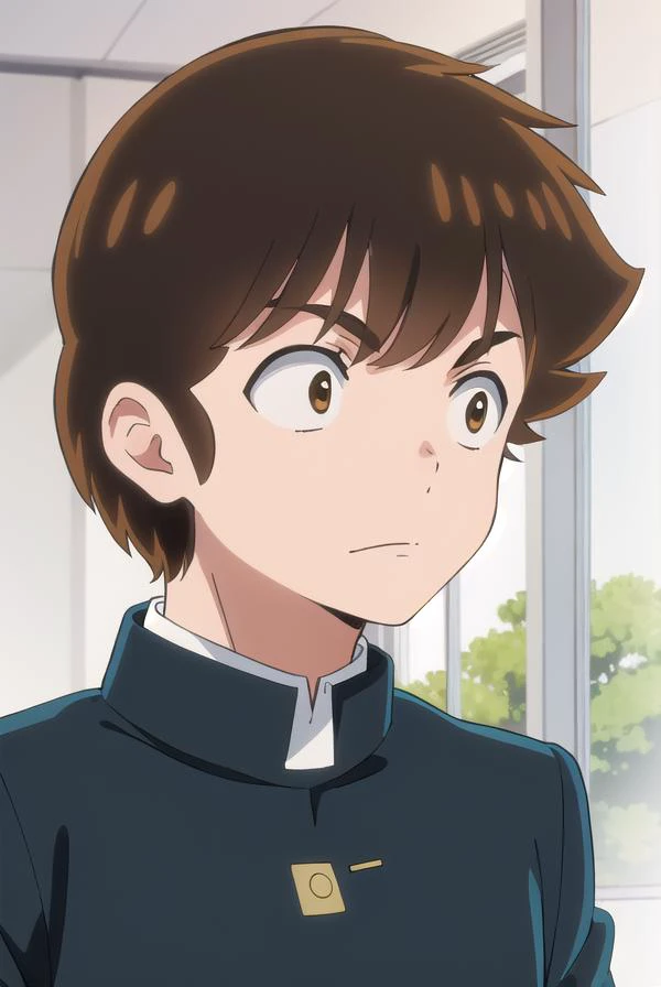 atarumoroboshi, <lora:ataru moroboshi s1-lora-nochekaiser:1>,
ataru moroboshi, brown hair, male focus, (brown eyes:1.5),
BREAK shirt, school uniform, white shirt, collared shirt, pants, black pants, sneakers, gakuran,
BREAK indoors, classroom,
BREAK lookin...