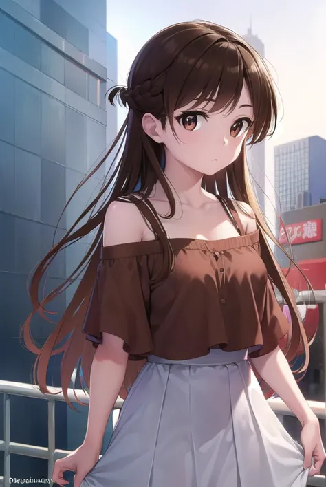 mizuharachizuru, <lora:mizuharachizuru-lora-nochekaiser:1>, 
mizuhara chizuru, long hair, brown hair, (brown eyes:1.7), (one side up:1.5), bangs, braid, hair braid,
BREAK bare shoulders, collarbone, pink shirt, puffy short sleeves, puffy sleeves, red bow, ...