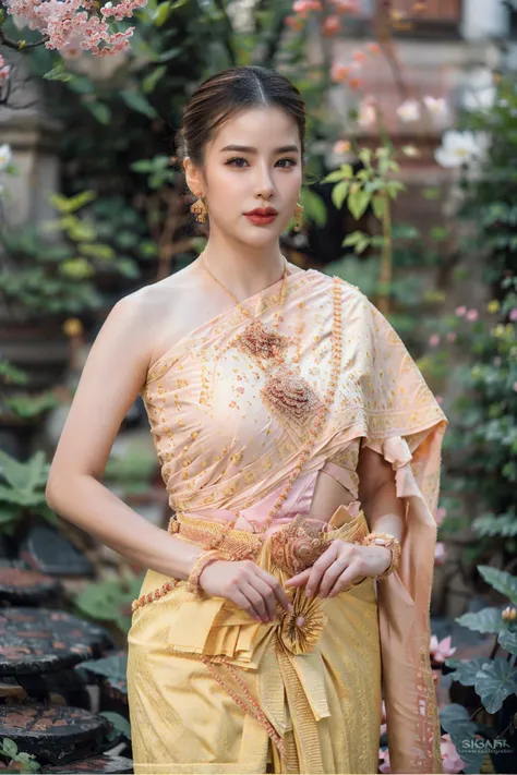 a woman in a yellow sari posing for a picture