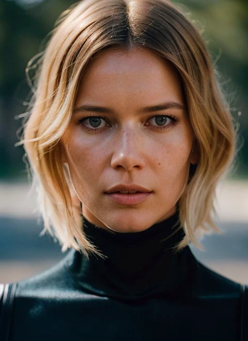 A stunning intricate full color portrait of (sks woman:1), wearing a black turtleneck, epic character composition, by ilya kuvshinov, alessio albi, nina masic, sharp focus, natural lighting, subsurface scattering, f2, 35mm, film grain, <lora:locon_claudias...