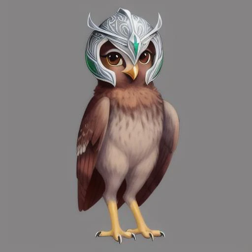 <lora:gahoole:0.5> owl, female, best quality, masterpiece, full body, gylfie, elf owl, helmet