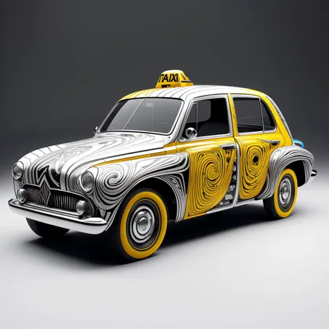 <lora:MarblingAI:0.5> marblingai Taxi by Le Corbusier, very detailed, fine silver filigree patterns