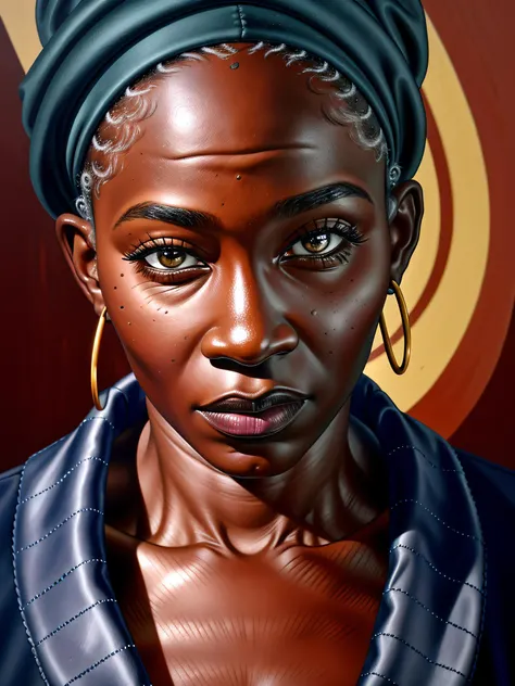 Masterpiece, best quality, hi res, 8k, hi res, 8k,  award winning , (sharp focus, intricate, highly detailed) <lora:ikegwu:0.75> ikegwu, an old woman, bold background