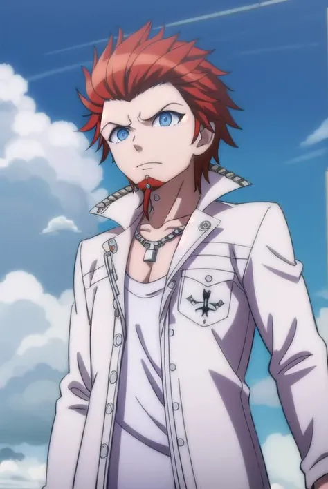 leonkuwata, <lora:leon kuwata s1-lora-nochekaiser:1>,
leon kuwata, short hair, blue eyes, male focus, red hair, facial hair, spiked hair, goatee,
BREAK shirt, jewelry, collarbone, jacket, white shirt, earrings, open clothes, necklace, open jacket, piercing...