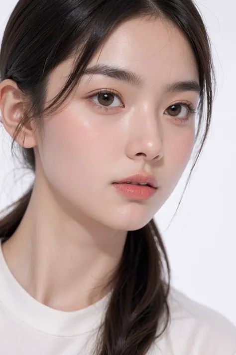 1girl,face,white background,