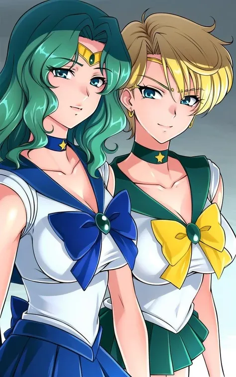 Haruka Tenou and Michiru Kaiou ( Sailor Uranus and Sailor Neptune Fanart ) - Sailor Moon