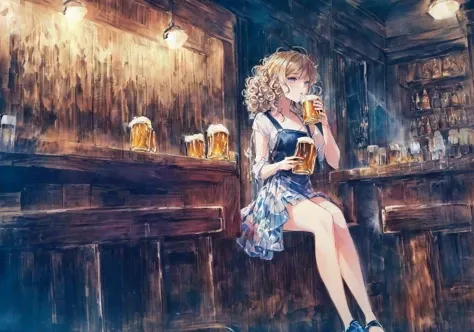 (masterpiece:1.2), best quality, (dark aesthetic, gloomy aesthetic, horror aesthetic:1.2), dark undertones, (cinematic lighting:1.2), (detailed lighting:1.1), pixiv, realistic proportions, villain, evil, (1girl, feminine:1.1), (curly hair:1.4), (accessorie...