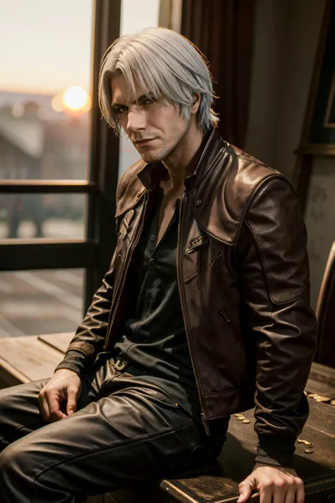 ((ultra detailed, masterpiece, absurdres))
<lora:DMC5Dante:0.9>
DMC5Dante, 1boy, solo, short hair, white hair, Steampunk-inspired attire, warm tungsten lighting, sitting on a vintage leather chair, retro-futuristic cool