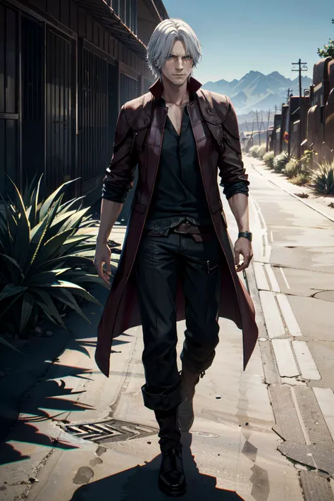 ((ultra detailed, masterpiece, absurdres))
<lora:DMC5Dante:0.9>
DMC5Dante, 1boy, solo, short hair, white hair, Old train station, standing with vintage suitcase, retro fashion, classic allure