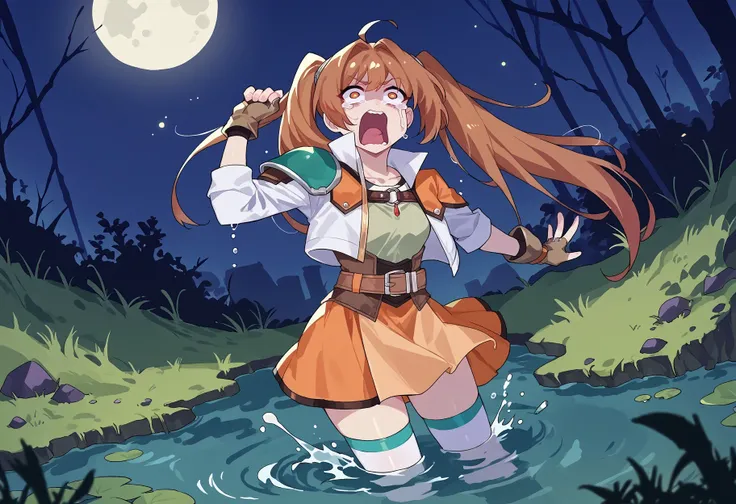 score_9, score_8_up, score_7_up, source_anime, moonlight,night,
BREAK
swamp,
BREAK
 scEstelle, twintails, cropped jacket, orange and white jacket, green shoulder pad, tan shirt, orange skirt, belt, white thighhighs, brown gloves, partially submerged, dark ...