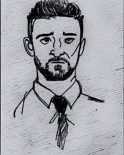 drawing of  Justin Timberlake    Failing a driving test  , art by sketchpad