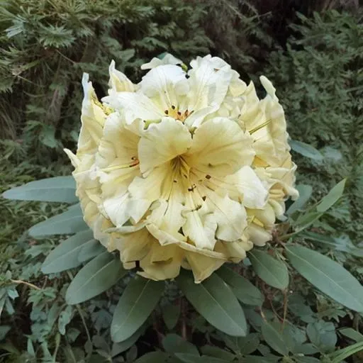 there is a yellow flower that is growing in the bushes