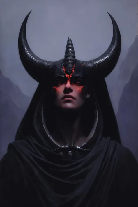 a man with horns and a hood on his head