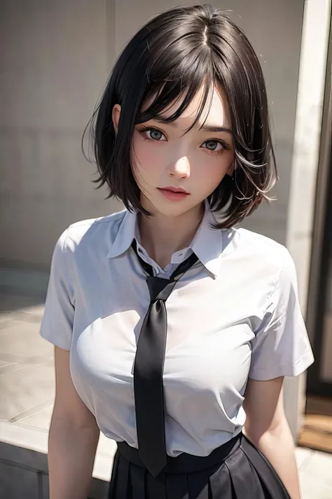 (masterpiece:1.3), (8k, photorealistic, RAW photo, best quality: 1.4), 1girl, beautiful face, (realistic face), (black hair, short hair:1.3), beautiful hairstyle, (realistic eyes), beautiful detailed eyes, long eyelashes, (realistic skin), beautiful skin, ...