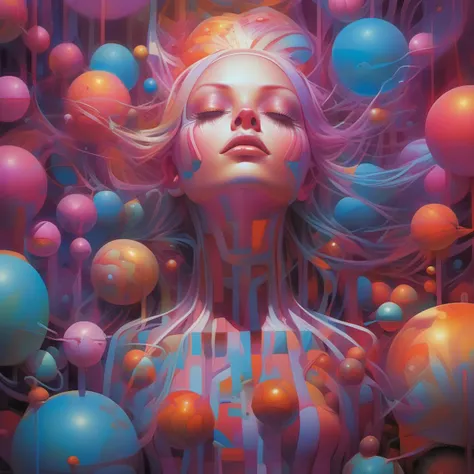 Surreal impressionist Trippy psychedelic Trip illusion by David Nelson, adi granov, Brian Oldham, Christopher vacher, Paul corfield and artgerm