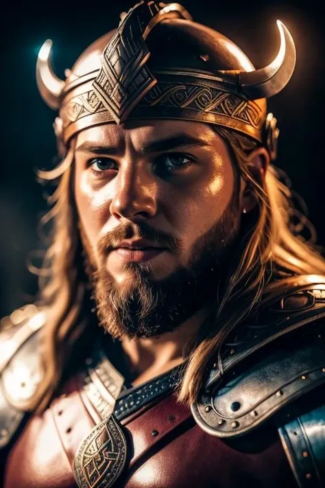 ((angry viking wearing epic viking armor with runes and a helmet )), (red glowing eyes) ,RAW photo, (epic ice Jotunheim landscape),(fighting ice giant) masterpiece, Nordic, smoke, best quality, dynamic pos, ultra detailed, metal plates, rust, full bodyt, l...