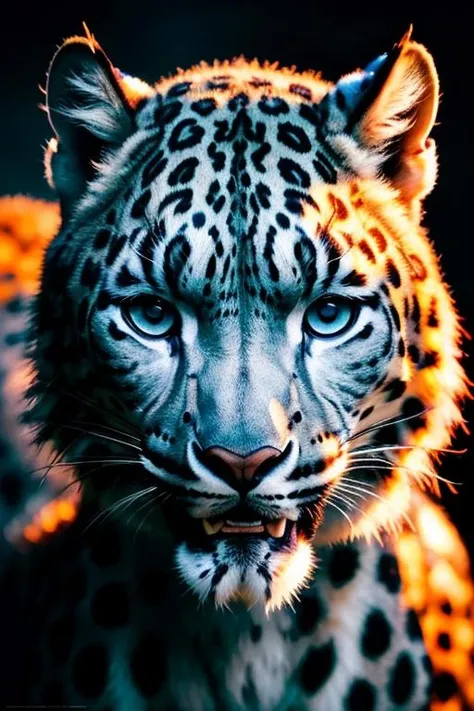 ((angry anthro snow leopard female wearing epic viking armor with runes and a helmet )), (red glowing eyes) ,RAW photo, (epic ice Jotunheim landscape),(fighting ice giant) masterpiece, Nordic, smoke, best quality, dynamic pos, ultra detailed, metal plates,...