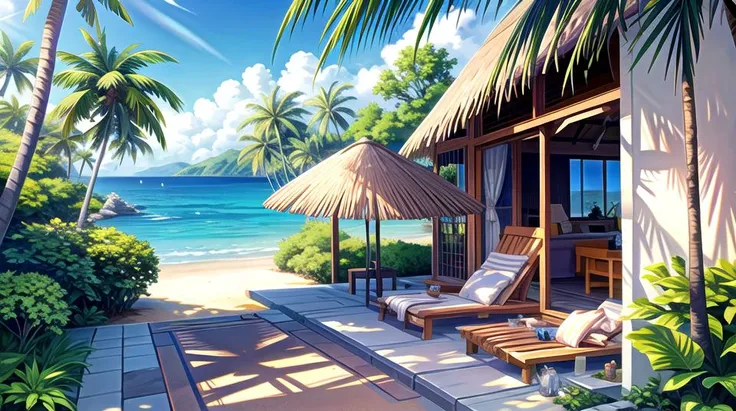 beach, sea, coconut tree, villa, sun, sunny day, <lora:add_detail:1>,, (masterpiece), (best quality),