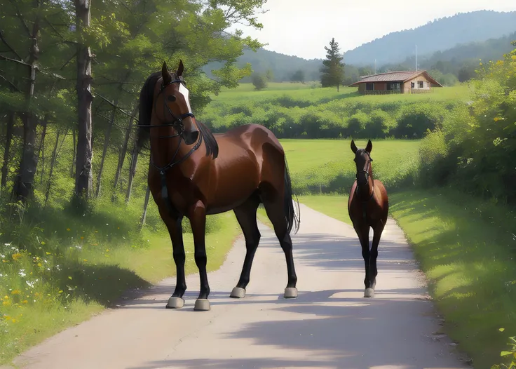 two horses