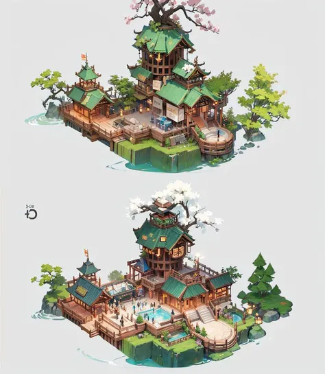 <lora:Moxin_10ï¼æ°´å¢¨ï¼:0.1>, masterpiece:1.2, illustration:1.2, ultra-detailed, hyperdetails, delicate detailed, intricate details, cinematic light, best quality Backlights, clear line, solo female, Rich Colors, Overlooking, Chinese architecture, Float...