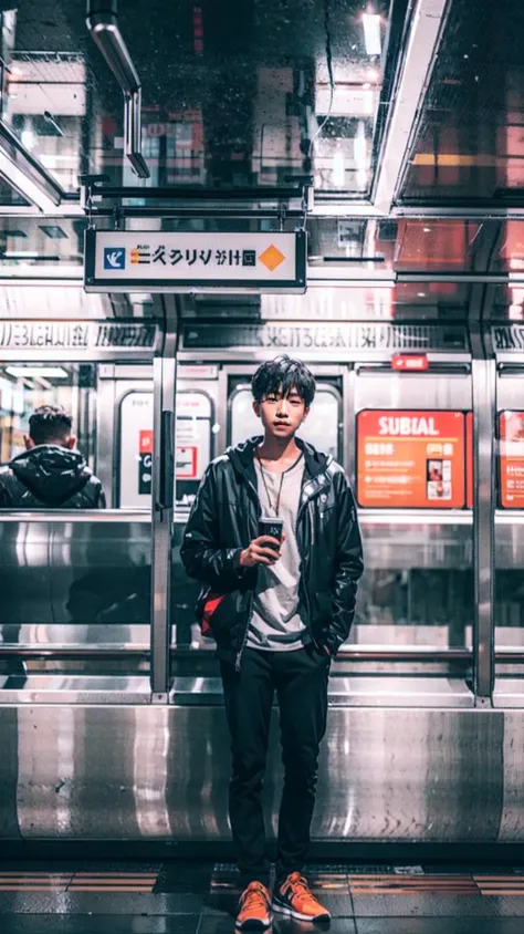 1 young guy leaning on the wall waiting subway coming,
 <lora:msw_v10:0.8> msw,  <lora:Color Separation_B_1.1:0.5>