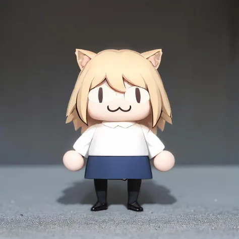 a close up of a toy of a person with a cat ears