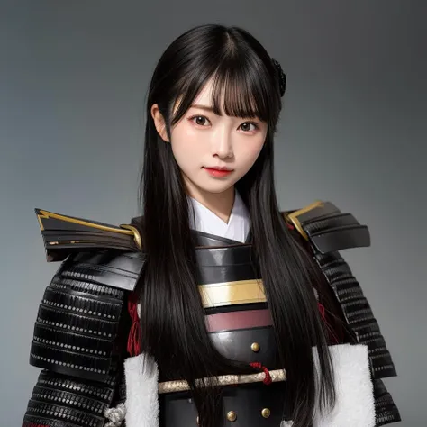 1girl, masterpiece,japanese armor,samurai,  black hair, looking at viewer, <lora:nobunaga:0.4> <lora:ARWsamurai:0.5> <lora:JapaneseDollLikeness_v15:1>