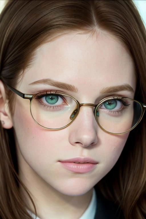 (masterpiece, 8k), 1girl, (Anna Kendrick:0.9), (Natalie Portman:0.8), (Emma Stone:0.9), detailed eyes, detailed face, (green eyes:0.66), ((dynamic angle)), wearing glasses